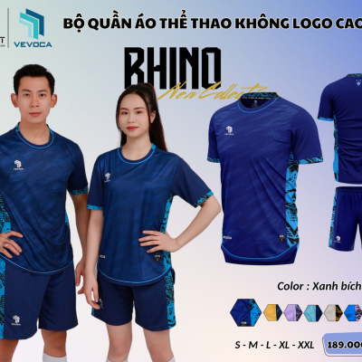 Áo không logo Rhino xanh bích