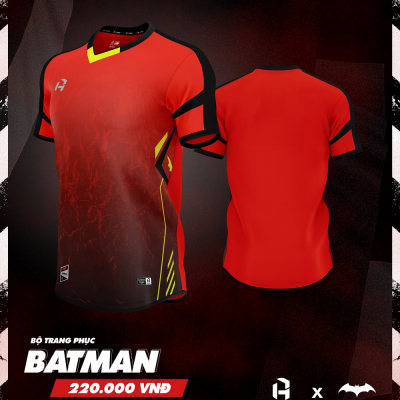 Áo bóng đá không logo Batman Đỏ