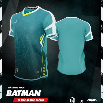 Áo bóng đá không logo Batman Xanh Bích