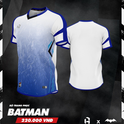 Áo bóng đá không logo Batman Trắng Xanh
