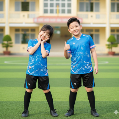 Áo không logo trẻ em HURRICAN xanh da trời