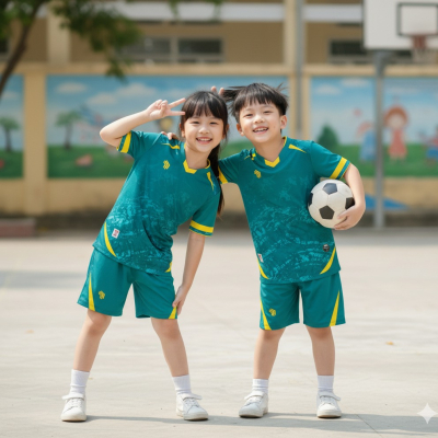 Áo không logo trẻ em HURRICAN xanh lý