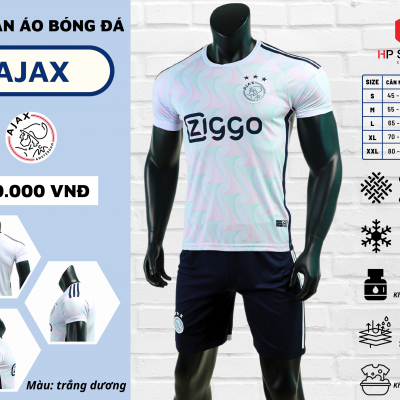 Áo CLB Ajax 2023 trắng xanh dương