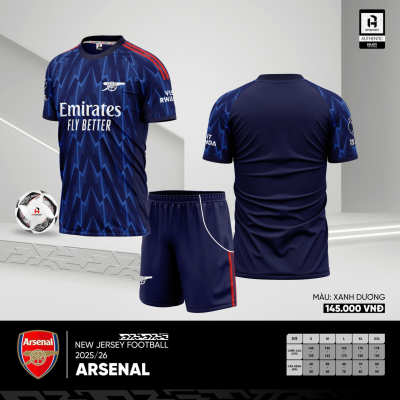 Áo CLB Arsenal xanh dương 2025-2026