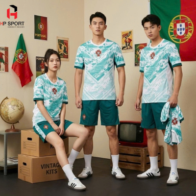 Áo đội tuyển Bồ Đào Nha trắng xanh 2026