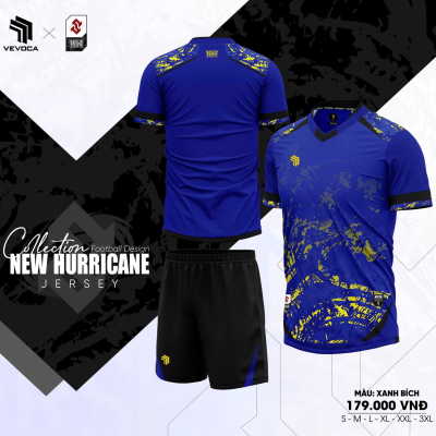 Áo bóng đá không logo HURRICANE xanh bích