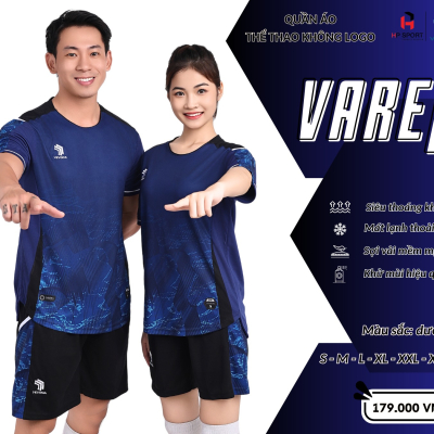 Áo không logo VAREL xanh dương