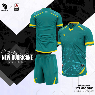 Áo bóng đá không logo HURRICANE xanh lý