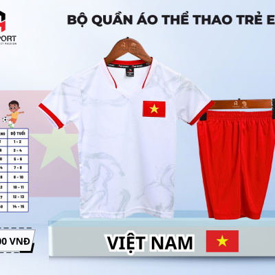 Áo trẻ em tuyển Việt Nam trắng