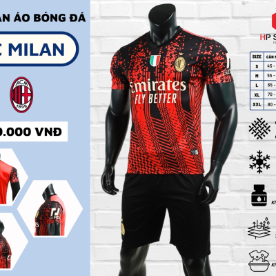 Áo đấu CLB AC Milan đỏ den