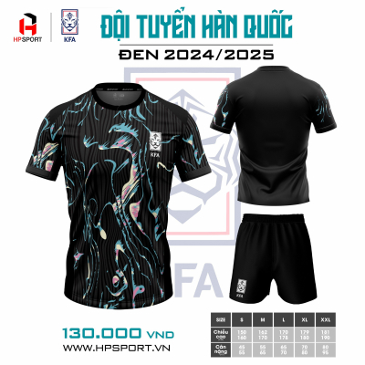 Áo đội tuyển Hàn Quốc đen 2024-2025