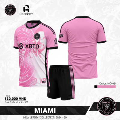 Áo CLB Inter Miami hồng sọc