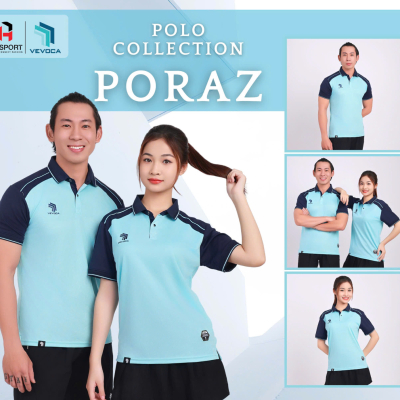 Áo Thun Polo PORAZ xanh biển